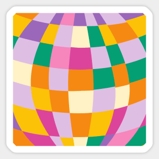 Funky Retro Squares Pattern Sticker